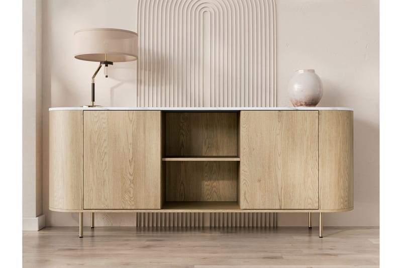 Pantego Skjenk 184x40 cm i Tre med Metallben - Brun - Oppbevaring - Oppbevaringsmøbler - Sideboard & skjenk