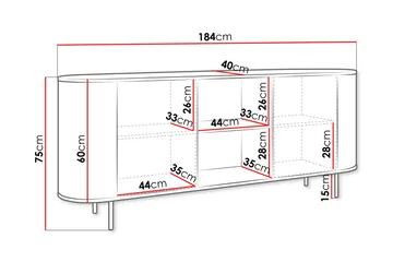 Pantego Skjenk 184x40 cm - Oppbevaring - Oppbevaringsmøbler - Sideboard & skjenk