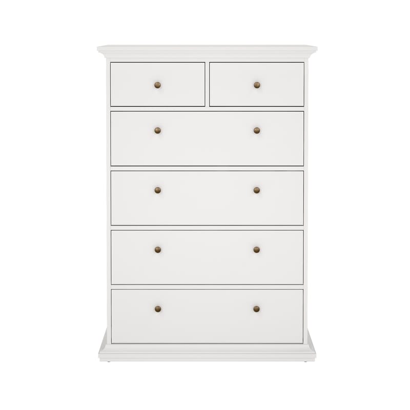 Paris Kommode med 6 skuffer 96x48x140 cm - Oppbevaring - Oppbevaringsmøbler - Kommode