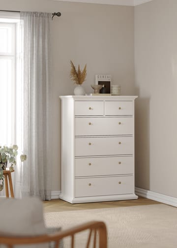 Paris Kommode med 6 skuffer 96x48x140 cm - Oppbevaring - Oppbevaringsmøbler - Kommode