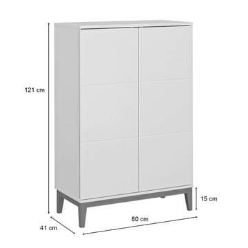 Pelle høyskap 80x121 cm - Kasjmir og eik - Oppbevaring - Oppbevaringsmøbler - Sideboard & skjenk