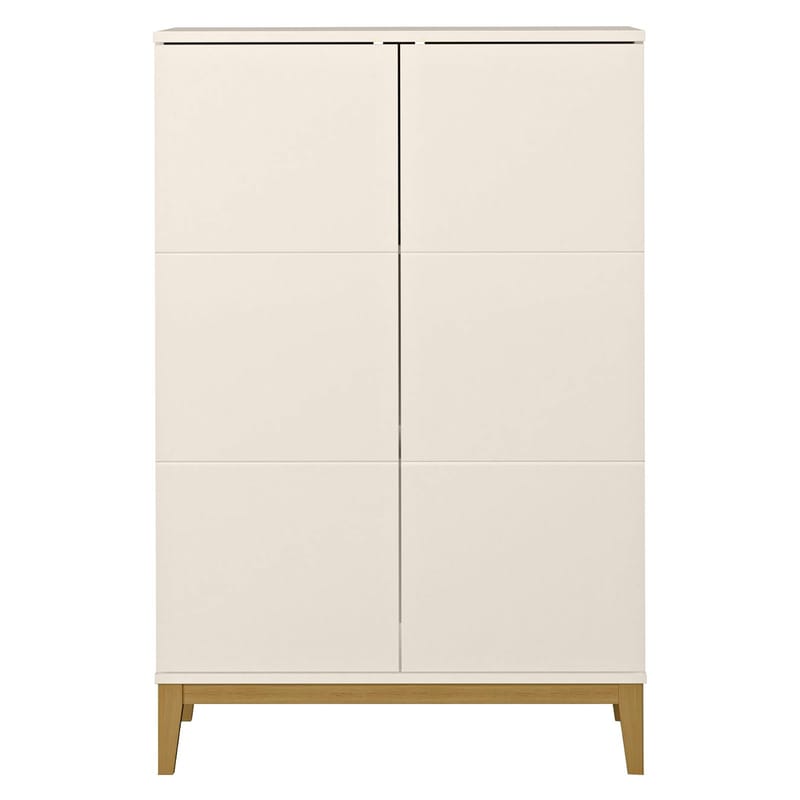 Pelle høyskap 80x121 cm - Kasjmir og eik - Oppbevaring - Oppbevaringsmøbler - Sideboard & skjenk