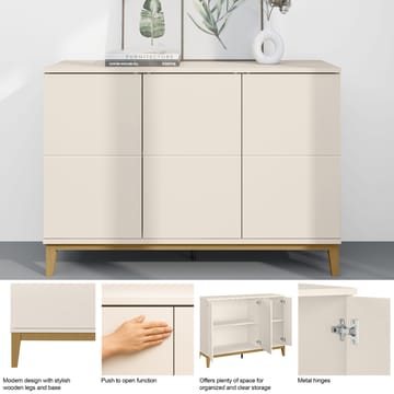 Pelle skjenk 120x85 cm - Kasjmir og eik - Oppbevaring - Oppbevaringsmøbler - Sideboard & skjenk