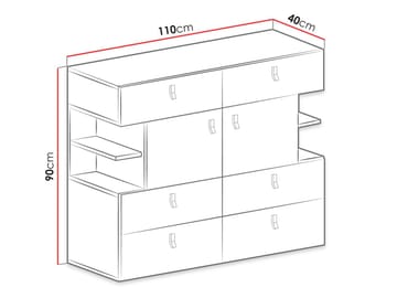 Planeta Skjenk 110 cm i Lyst Tre - Svart - Oppbevaring - Oppbevaringsmøbler - Sideboard & skjenk