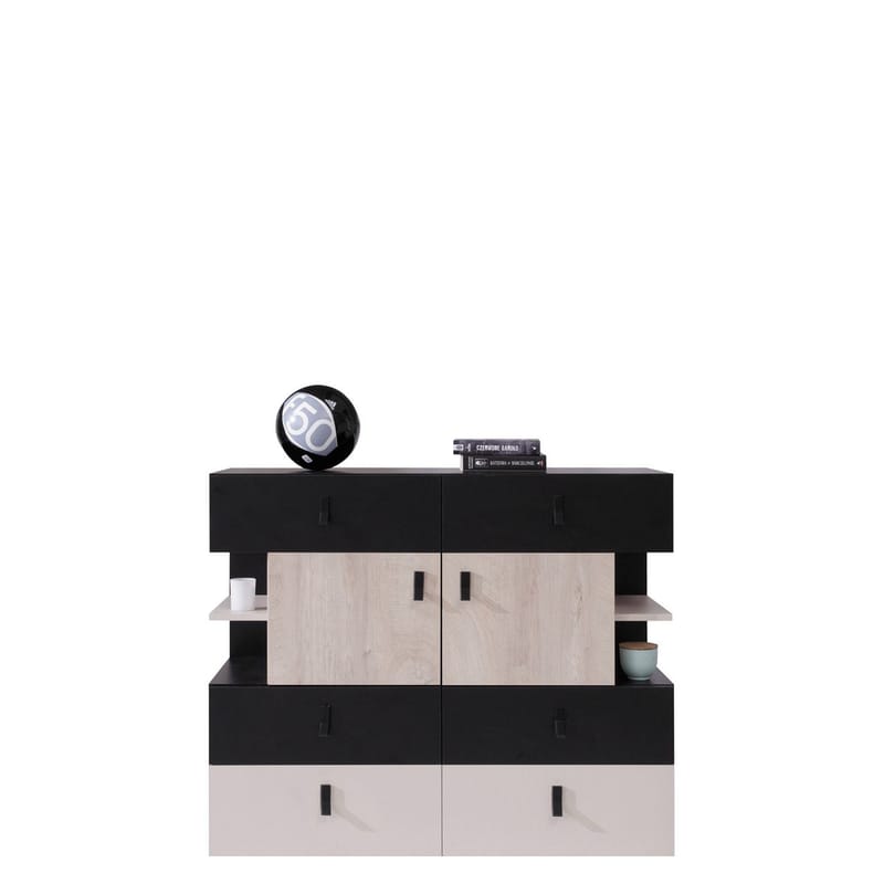 Planeta Skjenk 110 cm i Lyst Tre, Svart