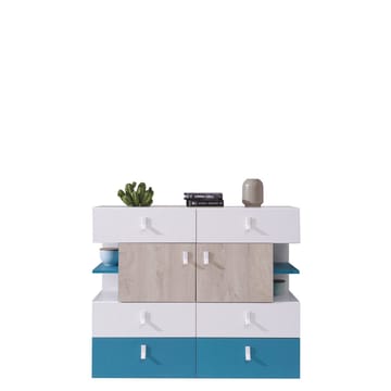 Planeta Skjenk 110 cm i Tre - Hvit|Blå - Oppbevaring - Oppbevaringsmøbler - Sideboard & skjenk