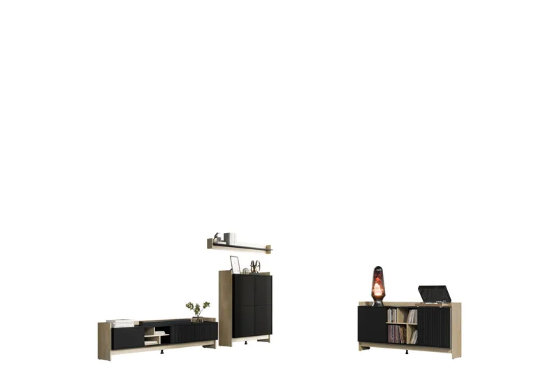 Polina Møbelsett til Stue, Brun / Svart