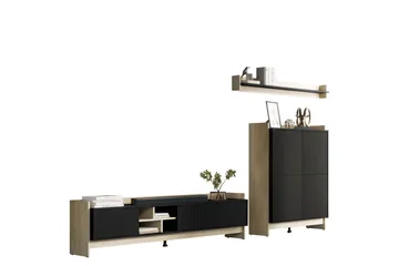 Polina Møbelsett til Stue - Brun / Svart - Oppbevaring - Oppbevaringsmøbler - Møbelsett til stue