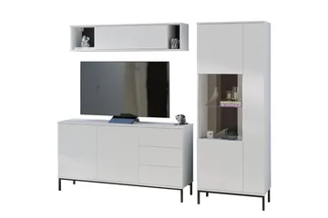 Querty Stuesett LED-belysning 4 Deler Hvit LED - Hvit - Oppbevaring - Oppbevaringsmøbler - Møbelsett til stue