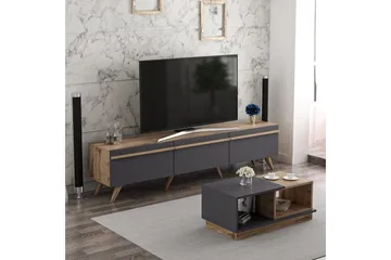 Ravinarville Møbelsett for Stue - Antrasitt/Valnøtt - Oppbevaring - Oppbevaringsmøbler - Møbelsett til stue