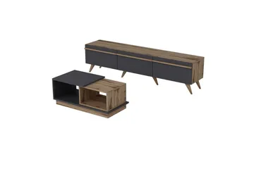 Ravinarville Møbelsett for Stue - Antrasitt/Valnøtt - Oppbevaring - Oppbevaringsmøbler - Møbelsett til stue