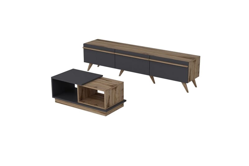 Ravinarville Møbelsett for Stue - Antrasitt/Valnøtt - Oppbevaring - Oppbevaringsmøbler - Møbelsett til stue
