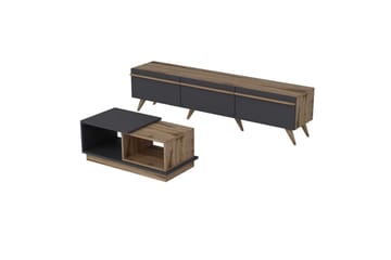 Ravinarville Møbelsett for Stue - Antrasitt/Valnøtt - Oppbevaring - Oppbevaringsmøbler - Møbelsett til stue