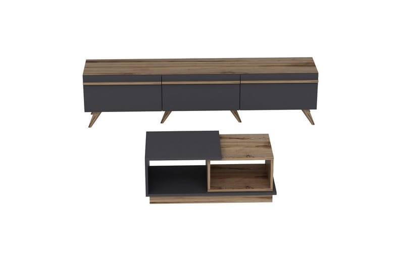 Ravinarville Møbelsett for Stue - Antrasitt/Valnøtt - Oppbevaring - Oppbevaringsmøbler - Møbelsett til stue