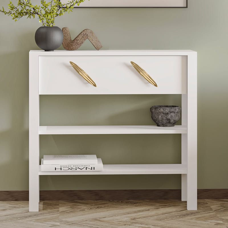 Relon Kommode 90x85x30 cm - Hvit - Oppbevaring - Oppbevaringsmøbler - Sideboard & skjenk