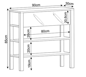Relon Kommode 90x85x30 cm - Hvit - Oppbevaring - Oppbevaringsmøbler - Sideboard & skjenk