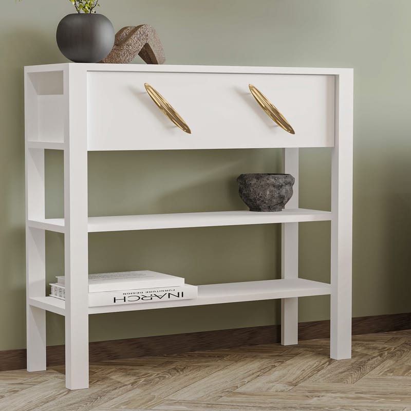 Relon Kommode 90x85x30 cm - Hvit - Oppbevaring - Oppbevaringsmøbler - Sideboard & skjenk