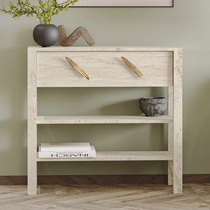 Relon Kommode 90x85x30 cm - Travertin - Oppbevaring - Oppbevaringsmøbler - Sideboard & skjenk