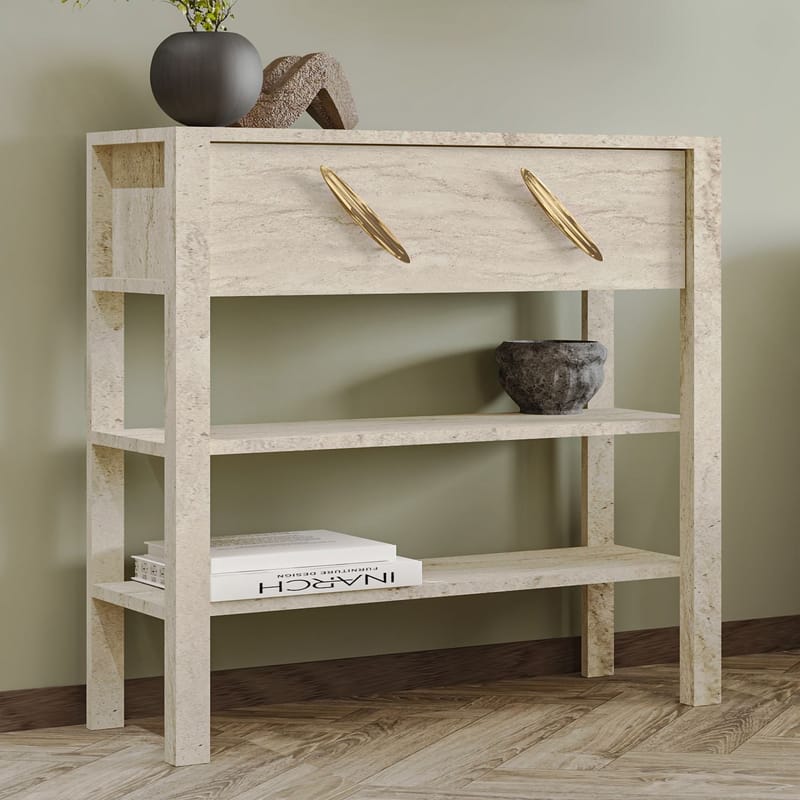 Relon Kommode 90x85x30 cm - Travertin - Oppbevaring - Oppbevaringsmøbler - Sideboard & skjenk