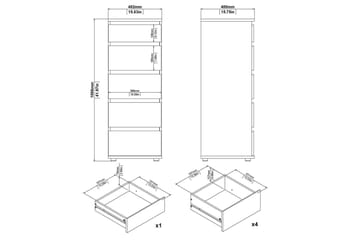 Rengo Kommode 40,2 cm - Hvit - Oppbevaring - Oppbevaringsmøbler - Kommode