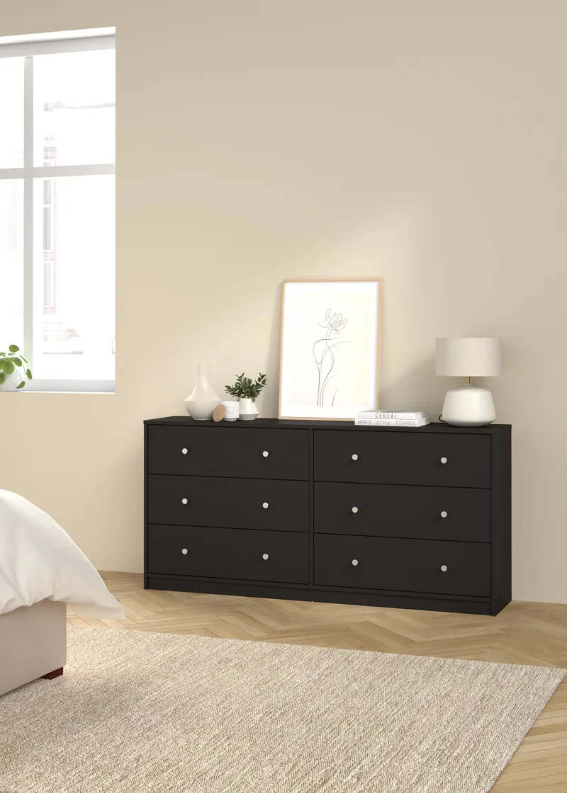 Renor Kommode dobbel kommode med 6 skuffer 143x30x68 cm - Oppbevaring - Oppbevaringsmøbler - Kommode