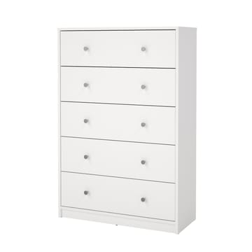 Renor Kommode med 5 skuffer Hvit 72x30x108 cm - Oppbevaring - Oppbevaringsmøbler - Kommode