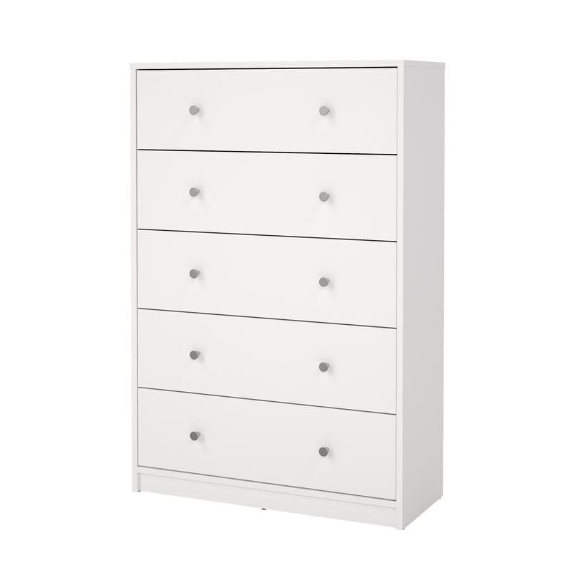 Renor Kommode med 5 skuffer Hvit 72x30x108 cm