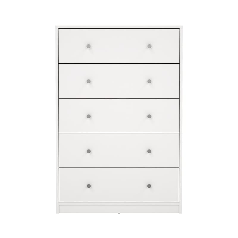 Renor Kommode med 5 skuffer Hvit 72x30x108 cm - Oppbevaring - Oppbevaringsmøbler - Kommode