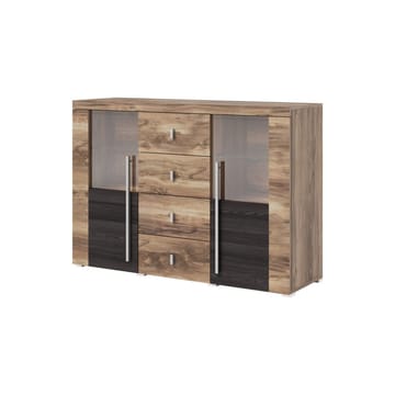Roger Skjenk med 2 Dører og 4 Skuffer 132 cm i Tre med Valnøttutseende - Brun - Oppbevaring - Oppbevaringsmøbler - Sideboard & skjenk