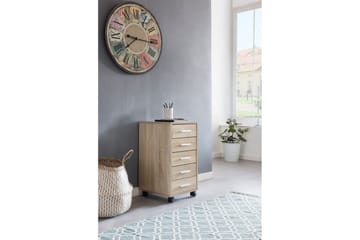 Rullecontainer Wohnling 5 skuffer med hjul, foliert sponplate, moderne stil Sonoma - Sonoma - Oppbevaring - Oppbevaringsmøbler - Kommode - Skuffeseksjon