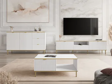 Salmor Møbelsett for stue - Hvit - Oppbevaring - Oppbevaringsmøbler - Møbelsett til stue