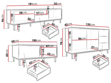 Salmor Møbelsett for stue - Hvit - Oppbevaring - Oppbevaringsmøbler - Møbelsett til stue