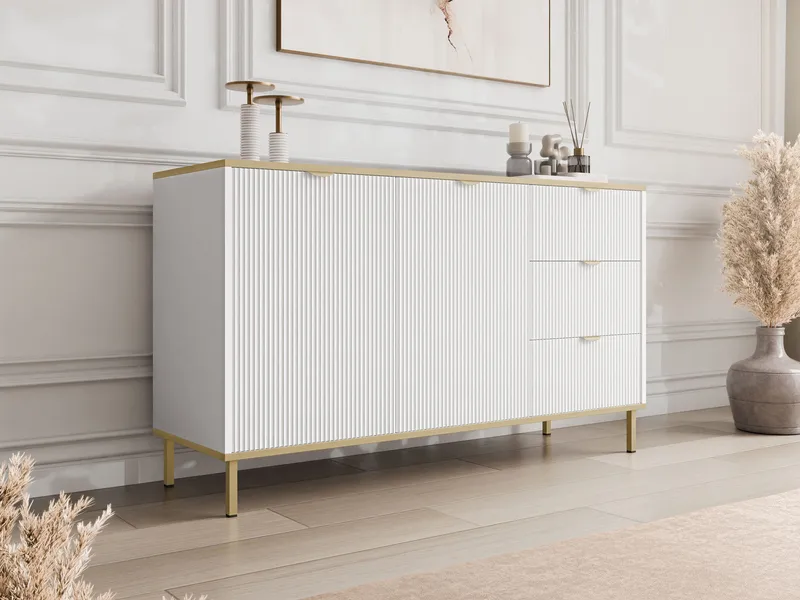 Salmor Skjenk 135x42 cm - Hvit - Oppbevaring - Oppbevaringsmøbler - Sideboard & skjenk