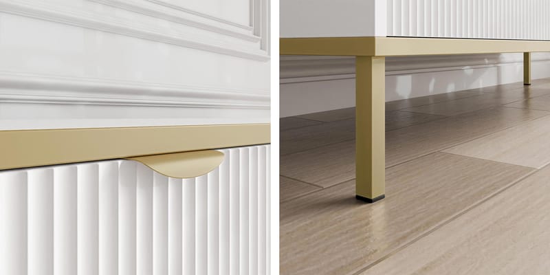 Salmor Skjenk 135x42 cm - Hvit - Oppbevaring - Oppbevaringsmøbler - Sideboard & skjenk