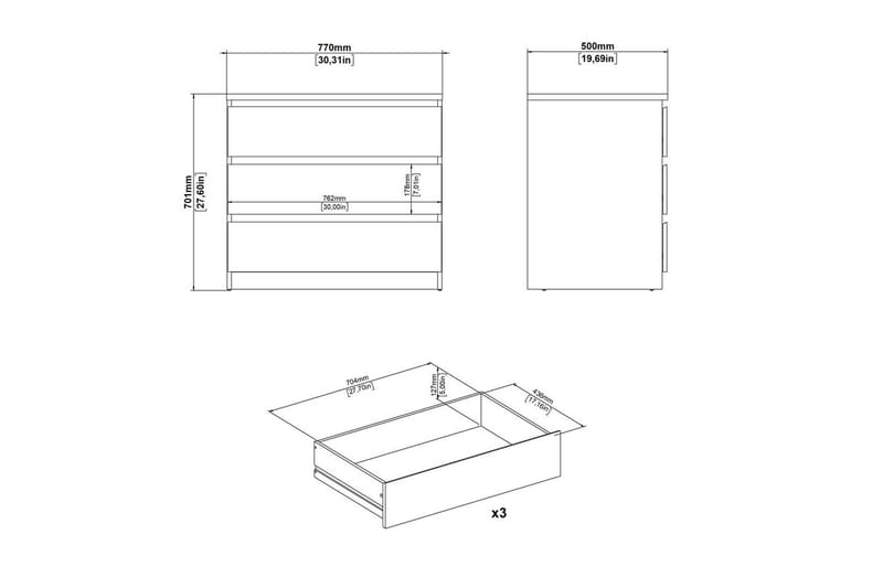Salomns Kommode 77 cm - Svart - Oppbevaring - Oppbevaringsmøbler - Kommode