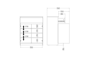 Salomns Skjenk 80,4x40 cm - Hvit - Oppbevaring - Oppbevaringsmøbler - Sideboard & skjenk