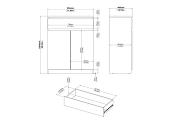 Salomns Skjenk 80,4x40 cm - Hvit - Oppbevaring - Oppbevaringsmøbler - Sideboard & skjenk