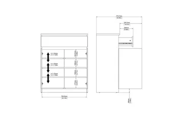 Salomns Skjenk 80,4x40 cm - Hvit - Oppbevaring - Oppbevaringsmøbler - Sideboard & skjenk