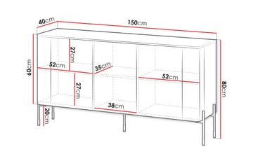 Sherie Skjenk 150x40 cm - Brun - Oppbevaring - Oppbevaringsmøbler - Sideboard & skjenk