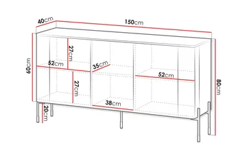 Sherie Skjenk 150x40 cm - Hvit - Oppbevaring - Oppbevaringsmøbler - Sideboard & skjenk