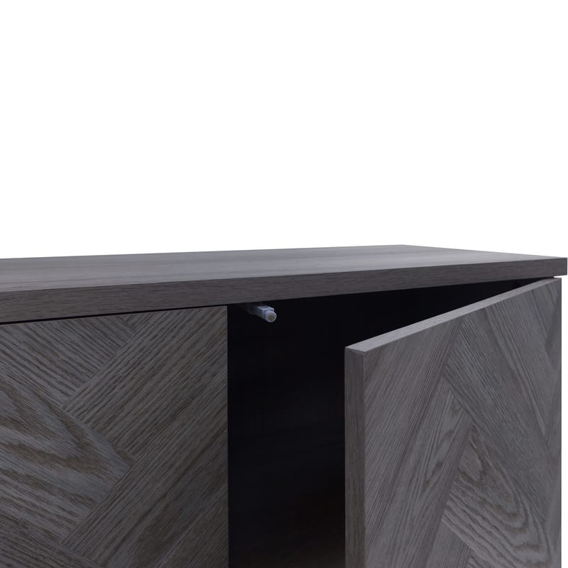Sideboard Loft24 Grått fiskbensmönster/grå ek - Grå eik i fiskebeinsmønster / grå eik - Oppbevaring - Oppbevaringsmøbler - Sideboard & skjenk