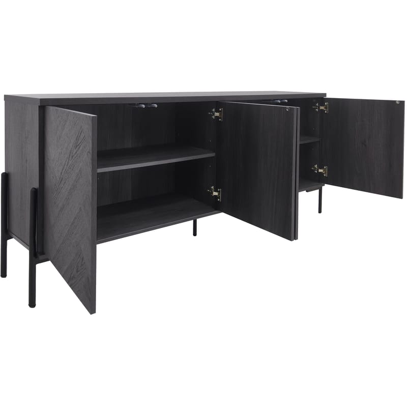 Sideboard Loft24 Grått fiskbensmönster/grå ek - Grå eik i fiskebeinsmønster / grå eik - Oppbevaring - Oppbevaringsmøbler - Sideboard & skjenk