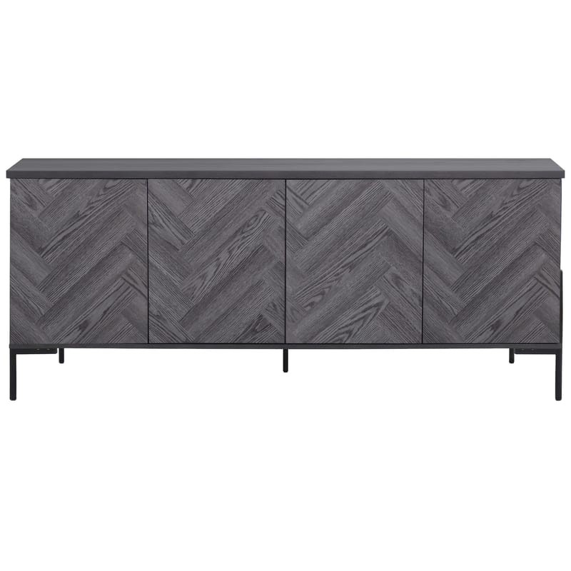 Sideboard Loft24 Grått fiskbensmönster/grå ek - Grå eik i fiskebeinsmønster / grå eik - Oppbevaring - Oppbevaringsmøbler - Sideboard & skjenk