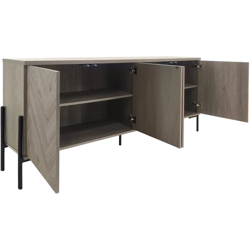 Sideboard Loft24 Naturfärgat fiskbensmönster/naturek - Naturfarget eik i fiskebeinsmønster / naturfarget eik - Oppbevaring - Oppbevaringsmøbler - Sideboard & skjenk