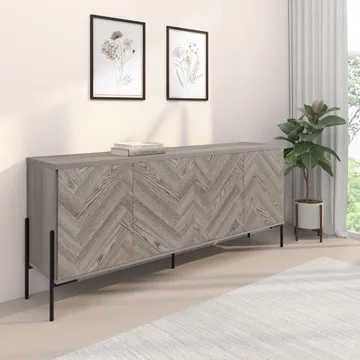 Sideboard Loft24 Naturfärgat fiskbensmönster/naturek - Naturfarget eik i fiskebeinsmønster / naturfarget eik - Oppbevaring - Oppbevaringsmøbler - Sideboard & skjenk