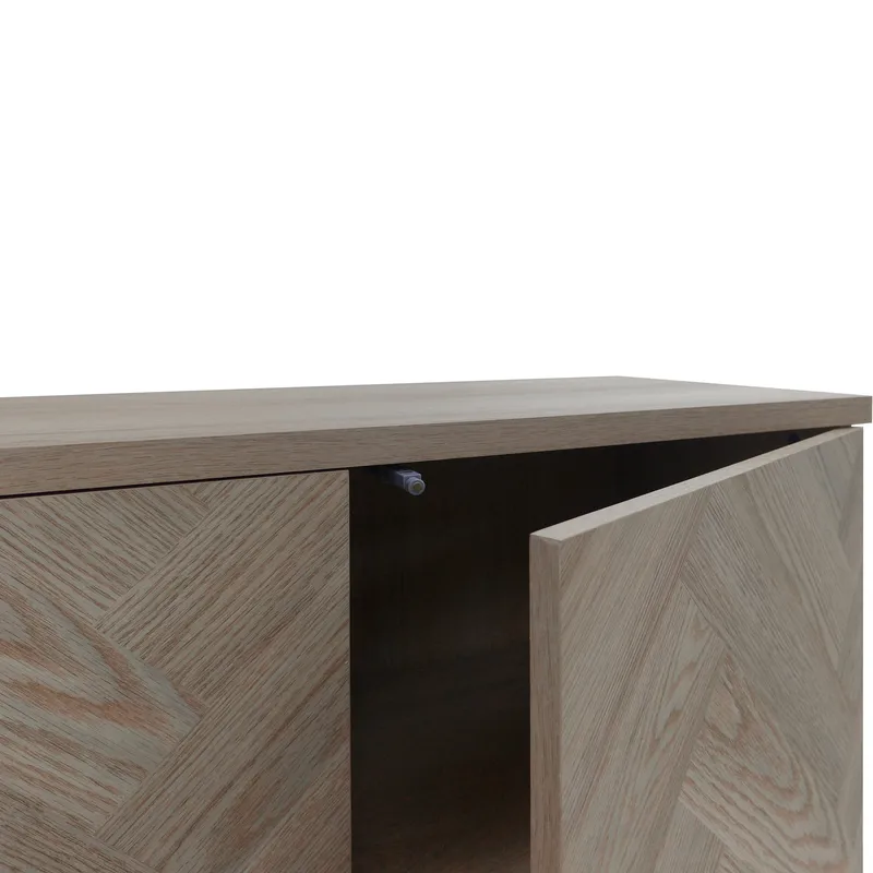 Sideboard Loft24 Naturfärgat fiskbensmönster/naturek - Naturfarget eik i fiskebeinsmønster / naturfarget eik - Oppbevaring - Oppbevaringsmøbler - Sideboard & skjenk