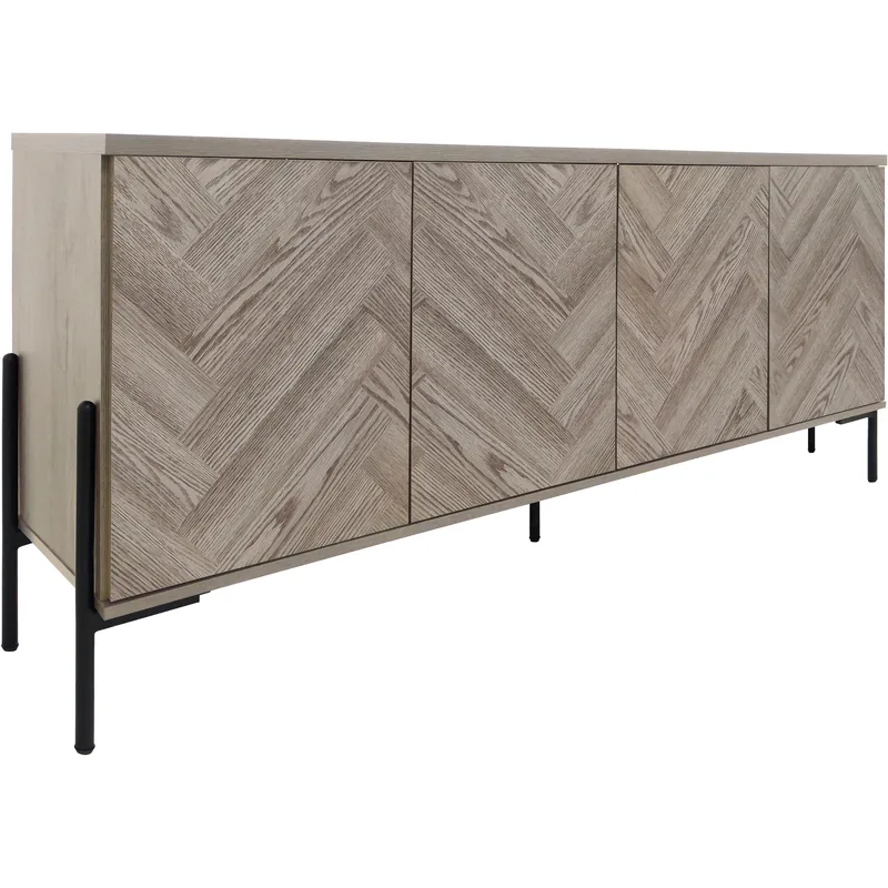 Sideboard Loft24 Naturfärgat fiskbensmönster/naturek - Naturfarget eik i fiskebeinsmønster / naturfarget eik - Oppbevaring - Oppbevaringsmøbler - Sideboard & skjenk