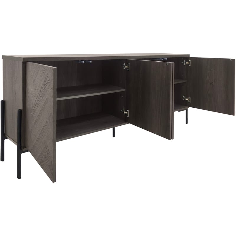 Sideboard Loft24 Vitt fiskbensmönster/vit ek - Hvit eik i fiskebeinsmønster / hvit eik - Oppbevaring - Oppbevaringsmøbler - Sideboard & skjenk