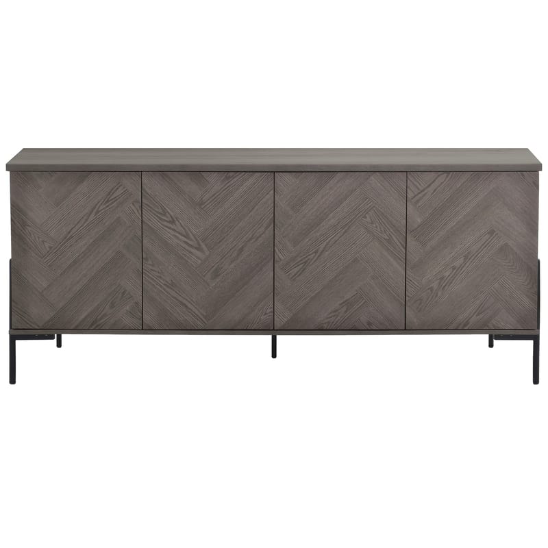 Sideboard Loft24 Vitt fiskbensmönster/vit ek - Hvit eik i fiskebeinsmønster / hvit eik - Oppbevaring - Oppbevaringsmøbler - Sideboard & skjenk