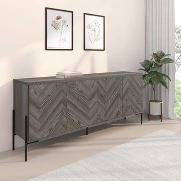 Sideboard Loft24 Vitt fiskbensmönster/vit ek - Hvit eik i fiskebeinsmønster / hvit eik - Oppbevaring - Oppbevaringsmøbler - Sideboard & skjenk